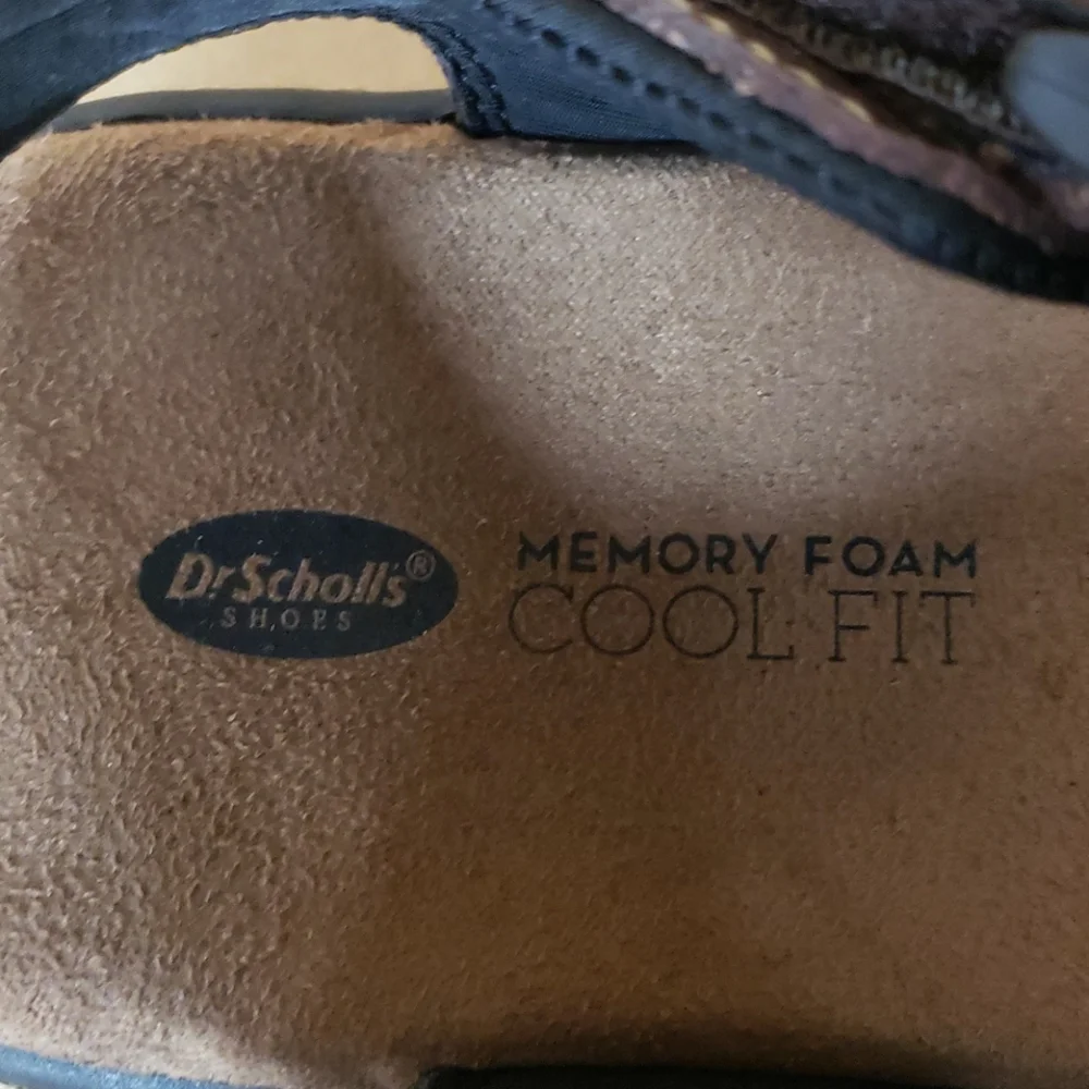 Dr Scholl's Leather Sandals Memory‎ Foam insole nwt